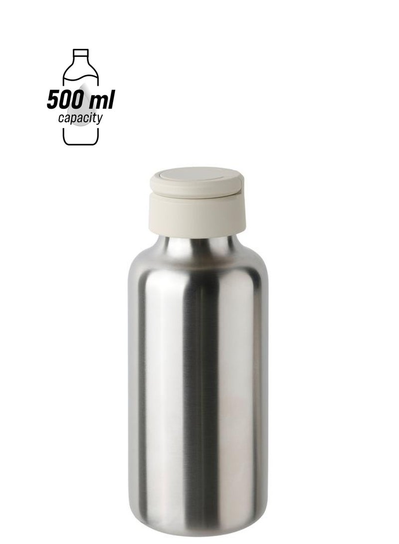 Zaboon Water Bottle, Stainless Steel/Beige, 0.5 L - Image 1