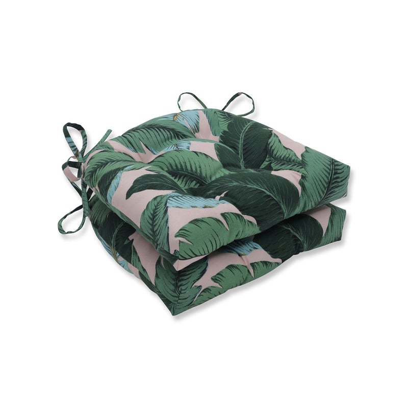 Pillow Perfect Pillow Perfect Tropic Botanical Chair Pads 155 x 16 Green Swaying Palms Capri 2 Count 