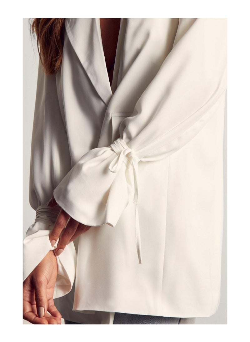 Premium Tailored Tie Cuff Oversized Blazer