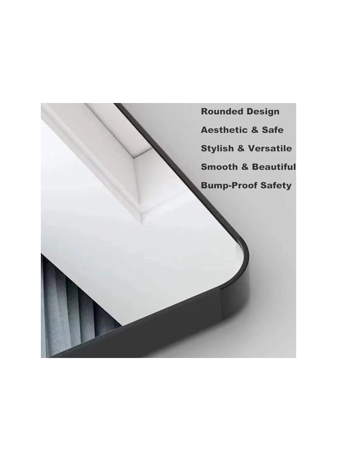 The Bros Perforation-Free Morden Wall-Mounted Makeup Mirror for Bathroom, Vanity, and Toilet Use, Elegant, Rose golden (1, Rectangular 40 * 60cm)  - Image 3
