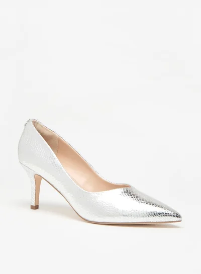 Celeste Women's Textured Pointed Toe Pumps with Stiletto Heels