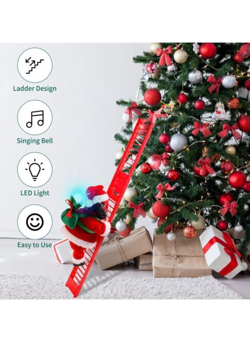 AUTOYSUR زينة سانتا لعيد الميلاد، سلم تسلق سانتا، تمثال سانتا كلوز الكهربائي المتسلق مع موسيقى، زينة معلقة إبداعية لحفلات عيد الميلاد - Image 5