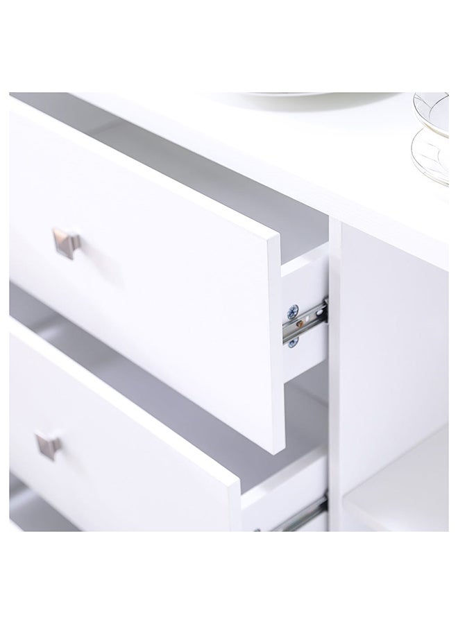 DANUBE HOME Heather Dining Sideboard Strong And Sturdy Home Kitchen Organiser Rack Modern Design Furniture For Dining Room Living Room Kitchen L160Xw39Xh80Cm White - Image 4