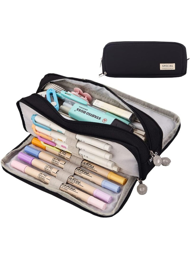 Relex Large Pencil Case, 3 Tier Compartments Pencil Case, Portable Multifunctional Pencil Case Suitable for Students/Children/Adults/Girls/Boys - Image 1
