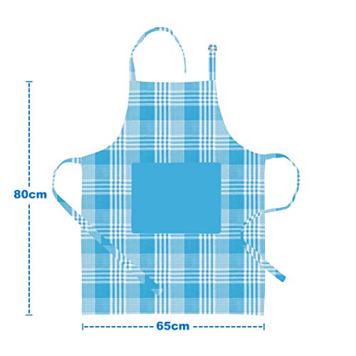 AIRWILL © Cotton Designer Pattern with High-Quality Heat Resistant Kitchen Linen Set (1 Apron, 1 Oven Mitt, 1 Pot Holder) (Blue) - Image 2