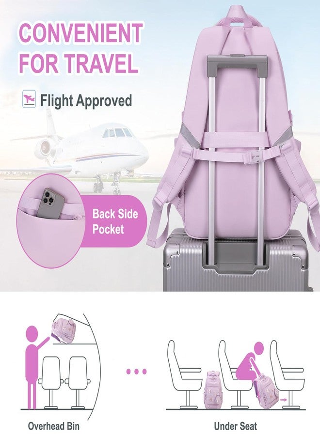 ACESAK Backpacks for Girls - 4PCS Girls Backpack with Lunch Bag & Pencil Pouch Coin Pruse for Teens Kids Elementary Middle High School College Student Bookbag Daypack (Purple), Purple, Modern - Image 5
