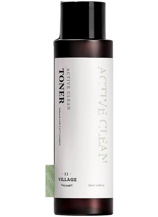 Village 11 Factory Active Clean Toner AHA BHA Acne and Oily Skin Gentle ph Hydrating and Exfoliating Korean Skincare 406 fl oz120ml