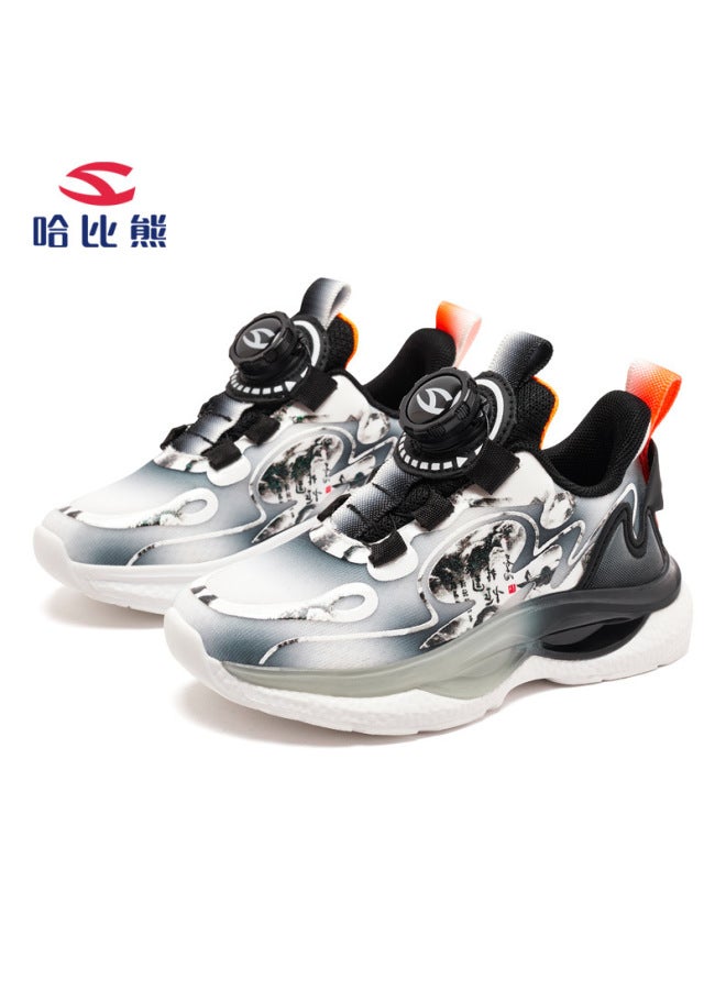 Habibear Mesh Breathable Boys' Rotary Buckle Sneakers Autumn Girls' Button Sneakers For Young Children