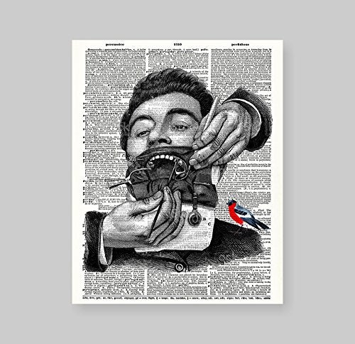 Susie Arts 8X10 Unframed See a dentist Upcycled Dictionary Art Print Book Art Print Home Decor Funny Art Print V134 - Image 2