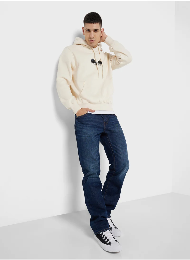 جاك اند جونز Jorportland  Logo Hoodie