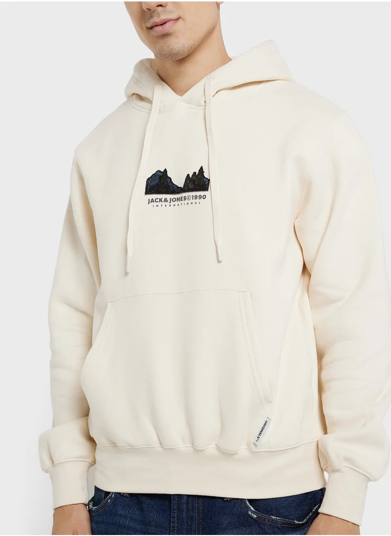 جاك اند جونز Jorportland  Logo Hoodie