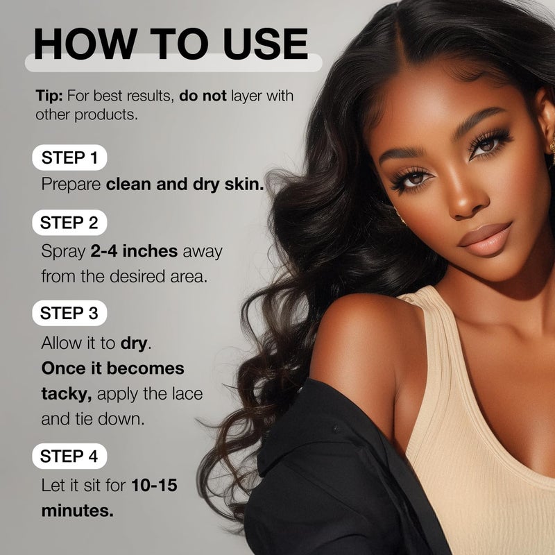 EBIN NEW YORK Wonder Lace Bond Adhesive Spray - Supreme (Extreme Firm Hold), 2.7 fl. oz./ 80ml | Fast Drying, No Residue, No Build up, Powerful Hold, All-Day Hold, Daily Wig Application - Image 5