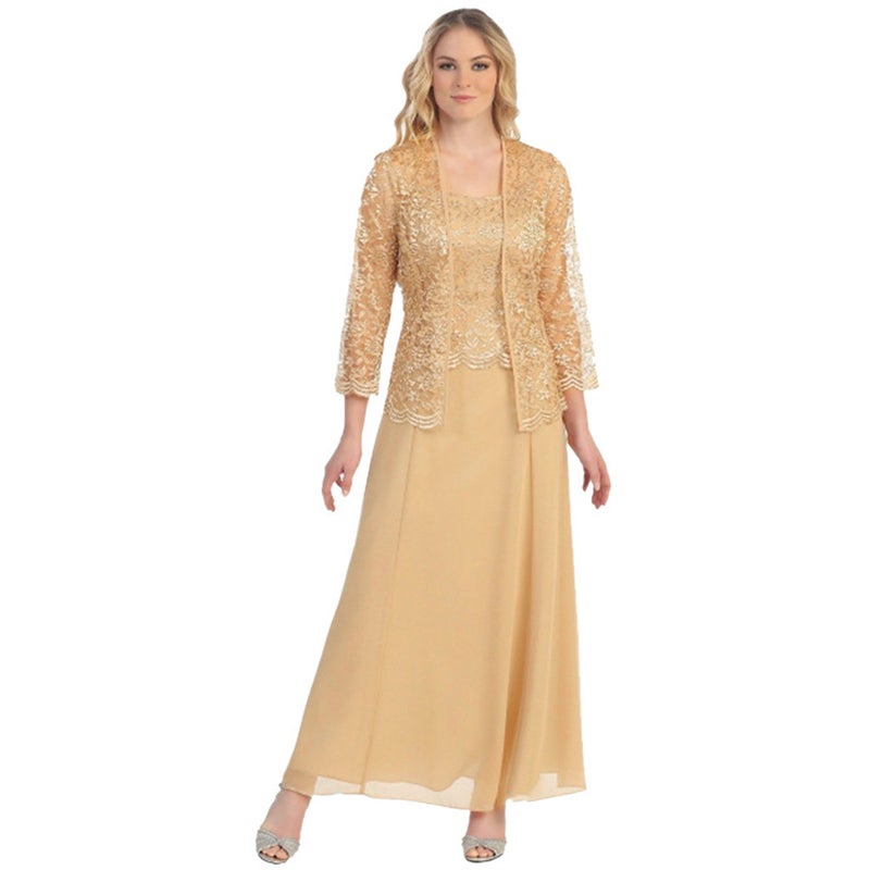 2023 New Womens Lace Cardigan Set Elegant Chiffon Dress Red - Image 2