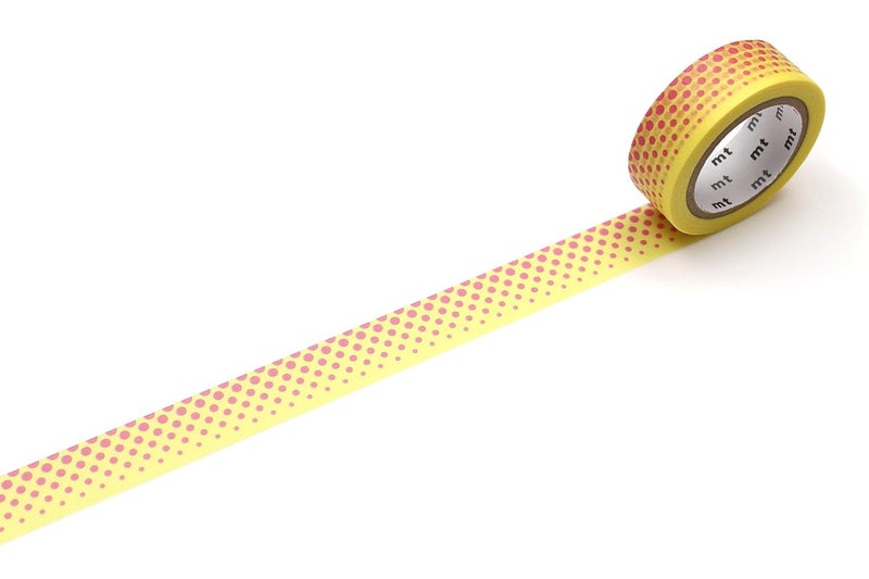 MT mt Washi Masking Tape, 15mm x 7 mtrs Shade - pop dot Yellow, (Pack of 1)  - Image 1