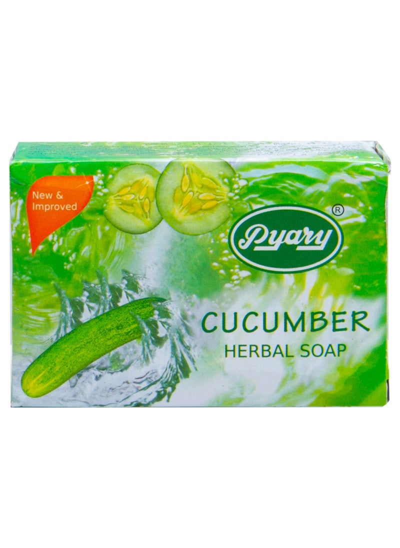 Pyary - Original Cucumber Herbal Soap Handmade 75gm (Pack of 12) - Image 1