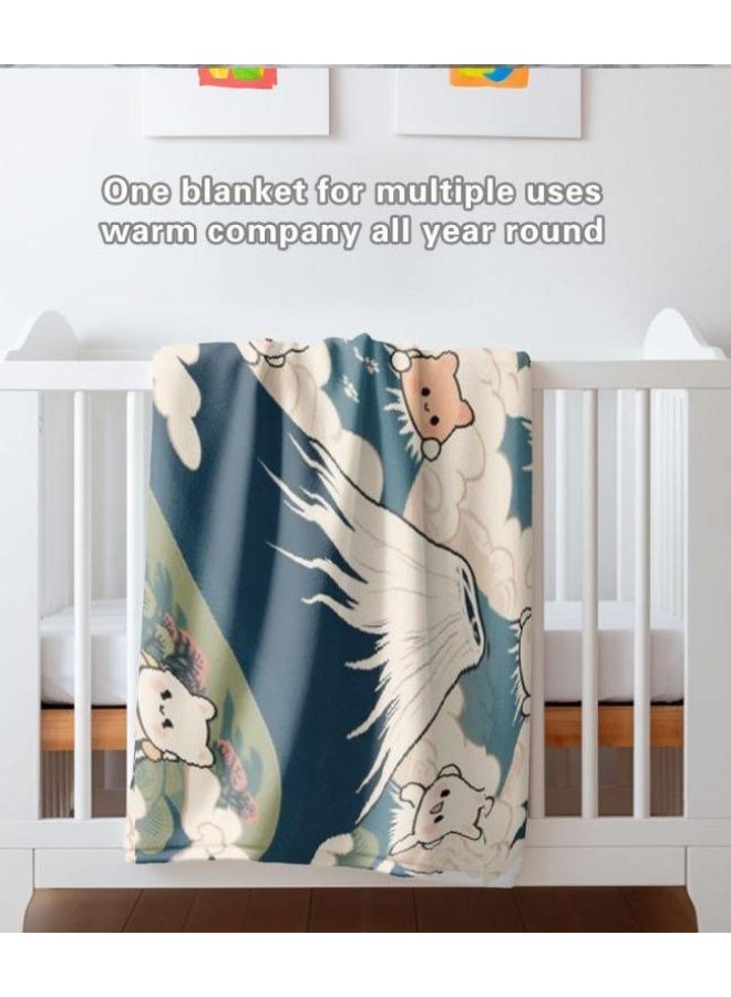 general Children's or student cartoon flannel thin blanket (warm and comfortable, suitable for sleep, games) 100cm*150cm - 866 - Image 1