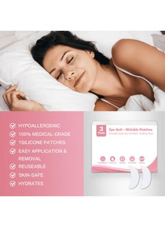 Tripsky Reusable Wrinkle Patches - Silicone Fusion Treatment Forehead Patches for Brow Lift, Wrinkle Smoothers, Reduce Frown Lines & Face Lift - 3 Pack (Eye)  - Image 2