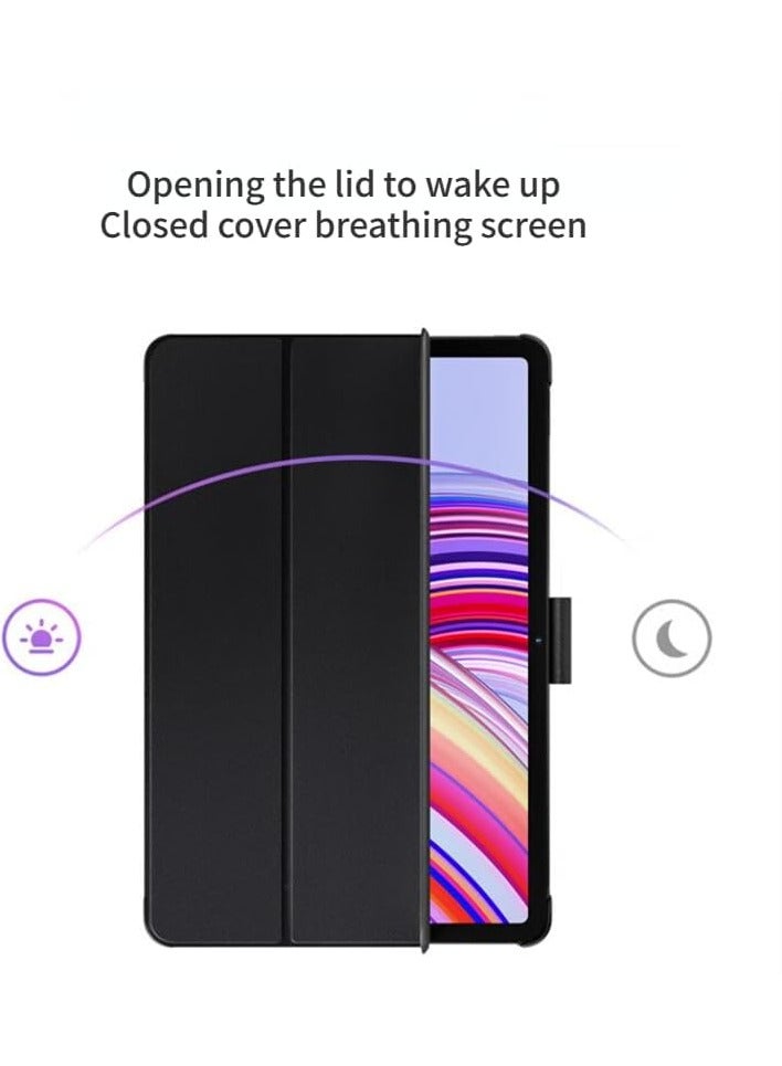 حافظة ذكية متوافقة مع جهاز Xiaomi Redmi Pad Pro مقاس 12.1 بوصة (2024) اللوحي مع حامل مغناطيسي قوي لجهاز Redmi Pad Pro مقاس 12.1 بوصة (أسود) - Image 4
