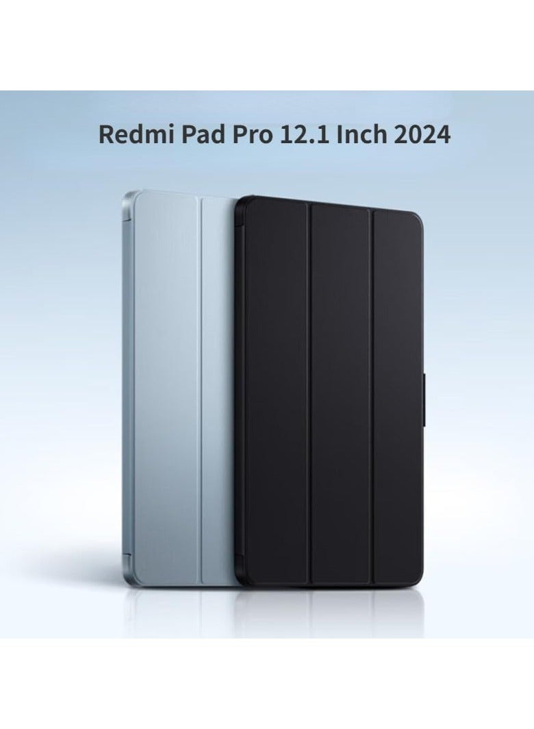 حافظة ذكية متوافقة مع جهاز Xiaomi Redmi Pad Pro مقاس 12.1 بوصة (2024) اللوحي مع حامل مغناطيسي قوي لجهاز Redmi Pad Pro مقاس 12.1 بوصة (أسود) - Image 2