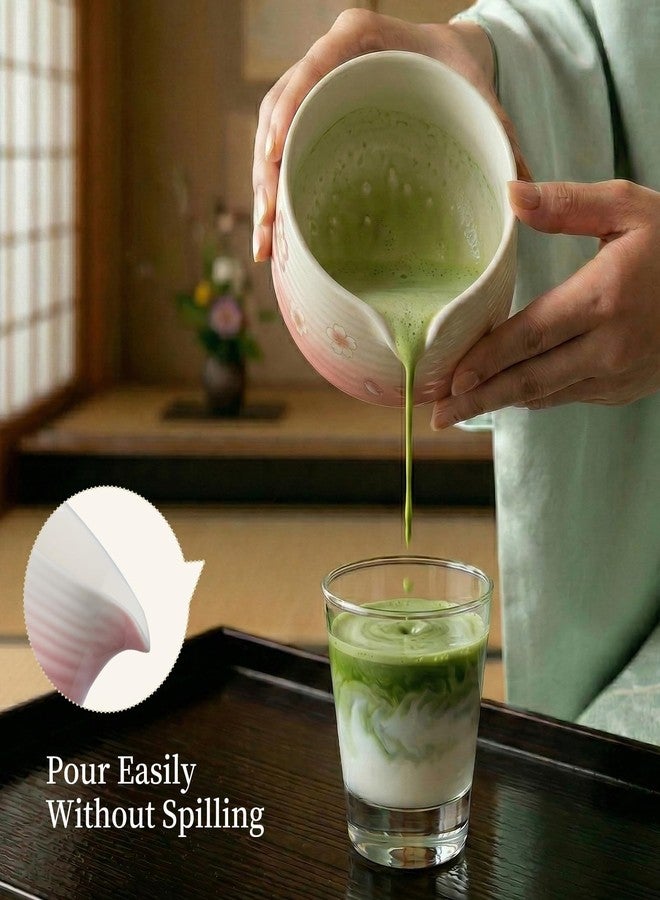 KOIMYSA Matcha Whisk Set, 6 pcs Ceramic Matcha Set Kit Includes Bowl & Holder, Bamboo Whisk (Chasen), Sifter, Scoop & Spoon For Ceremony, Mother’s Day Gift for Women, Sakura - Image 4