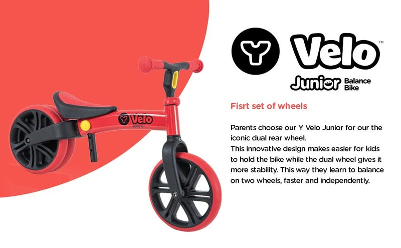Yvolution™ Y-Velo Junior Toddler Balance Bike - Red - Image 2