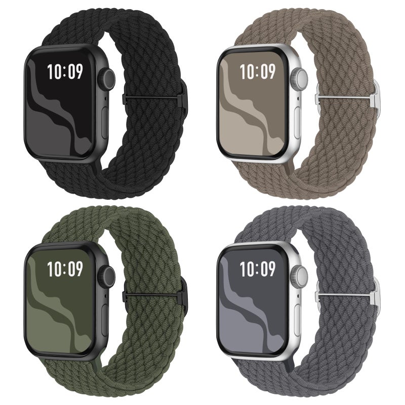 Suitisbest Braided Stretchy Solo Loop Compatible for Apple Watch Band 38mm 40mm 41mm 42mm 44mm 45mm 46mm 49mm for Women Men, Nylon Elastic Straps Wristbands for iWatch Series 11/10 9 8 7 6 5 4 3 SE/Ultra 3 2 1 - Image 1