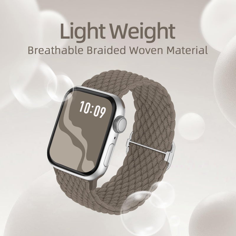Suitisbest Braided Stretchy Solo Loop Compatible for Apple Watch Band 38mm 40mm 41mm 42mm 44mm 45mm 46mm 49mm for Women Men, Nylon Elastic Straps Wristbands for iWatch Series 11/10 9 8 7 6 5 4 3 SE/Ultra 3 2 1 - Image 3
