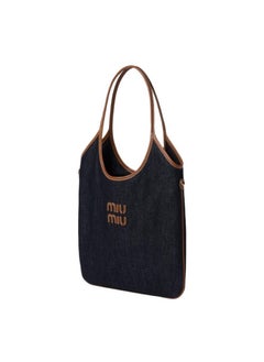 Miu Miu Miumiu denim stitching tote bag blue  - Image 3