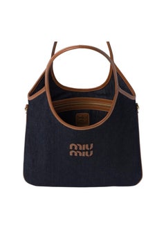 Miu Miu Miumiu denim stitching tote bag blue  - Image 4