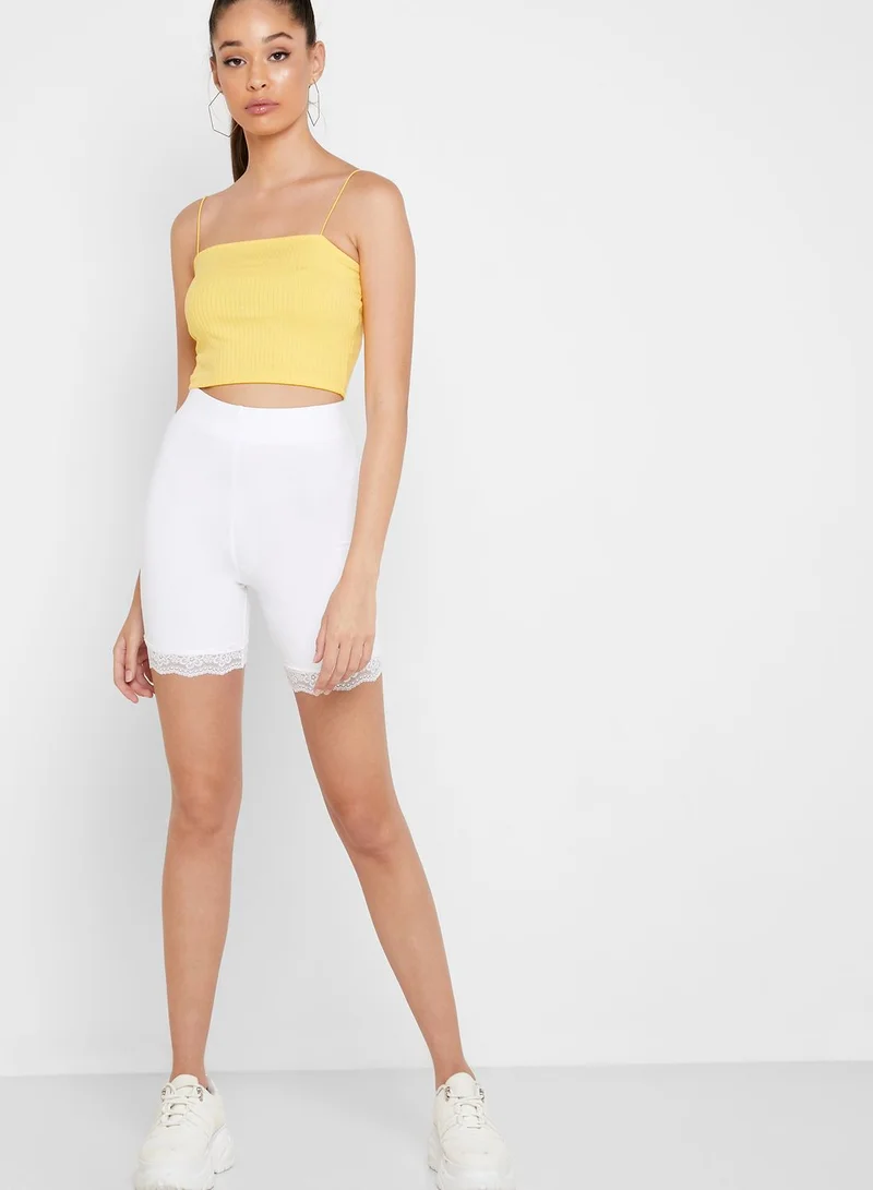 FOREVER 21 Lace Trim Biker Shorts