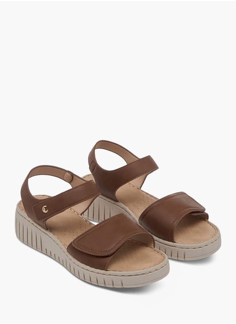 Women Stitch Detail Sandals with Hook and Loop Closure