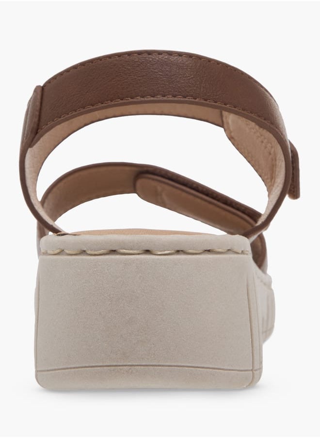 Le Confort - Women Stitch Detail Sandals with Hook and Loop Closure - Image 1