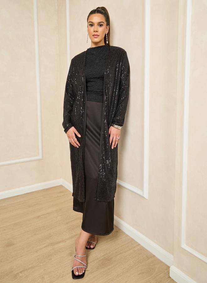 Styli REGULAR FIT MIDI LENGTH SEQUINNED KIMONO  - Image 2