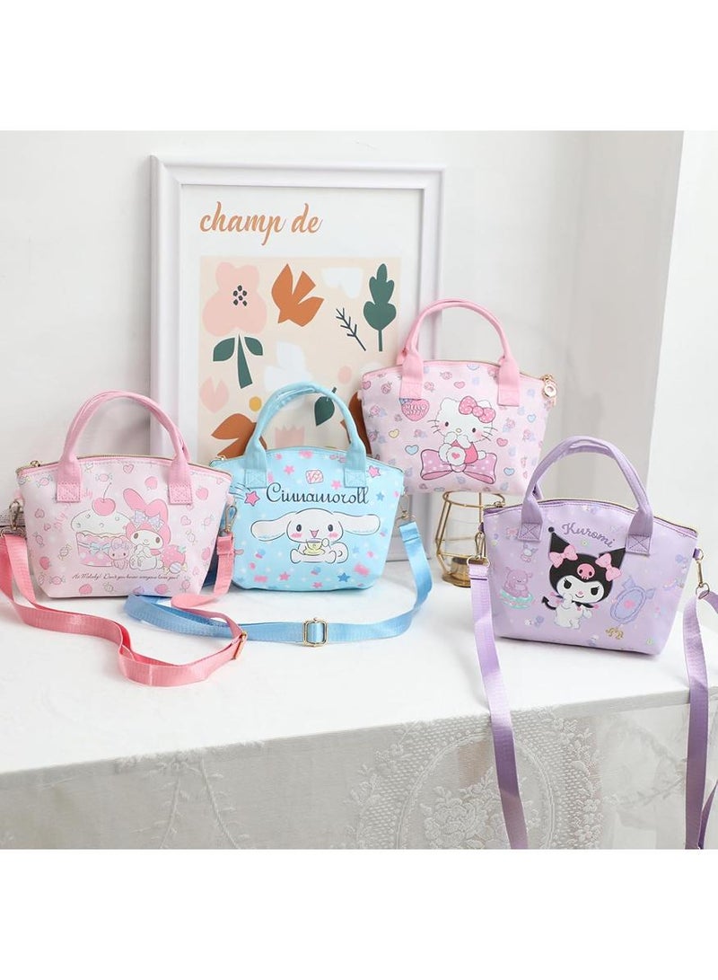 kuromi حقيبة كروس بودي صغيرة لطيفة من قطعتين، حقيبة كتف من جلد البولي يوريثان الناعم، حقيبة يد كرتونية 16*22*7 سم - Image 4