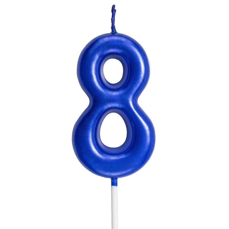Blue Birthday Candles 8 Candle 8th Eight Years Cake Bady Roman Numberal Cool Number Candle No 80 81 82 83 84 85 86 87 88 89