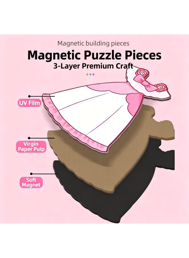 Magnetic Puzzles for Kids- Educational Magnetic Book, Crazy Face Dress-Up Game & Preschool Toddler Learning Activities, Travel-Friendly STEM Toy, Fun Fridge Magnets for Toddlers - Image 3