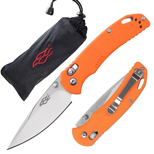 Firebird GANZO F753M1 Pocket Folding Knife G-10 Anti-Slip Handle with Clip 440C Stainless Steel Blade Camping Fishing Outdoor Folder EDC Knife (Orange) - Image 1