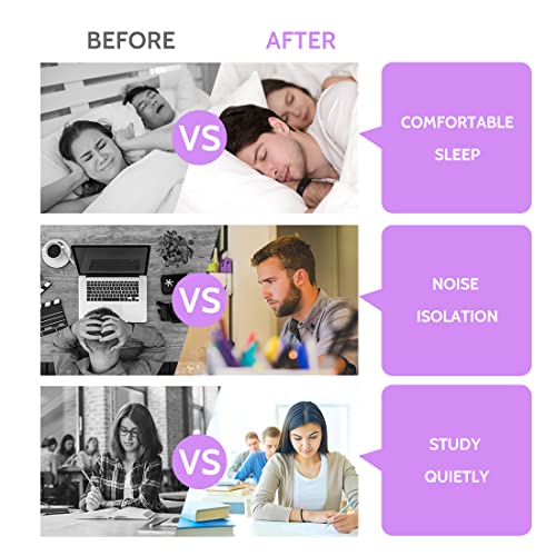 LYSIAN Ultra Soft Foam Earplugs for Sleep, 38dB Noise Cancellation Ear Plugs & Sound Reduction for Sleeping, Snoring, Shooting, Mowing - 60 Pairs Multi-Color - Image 5