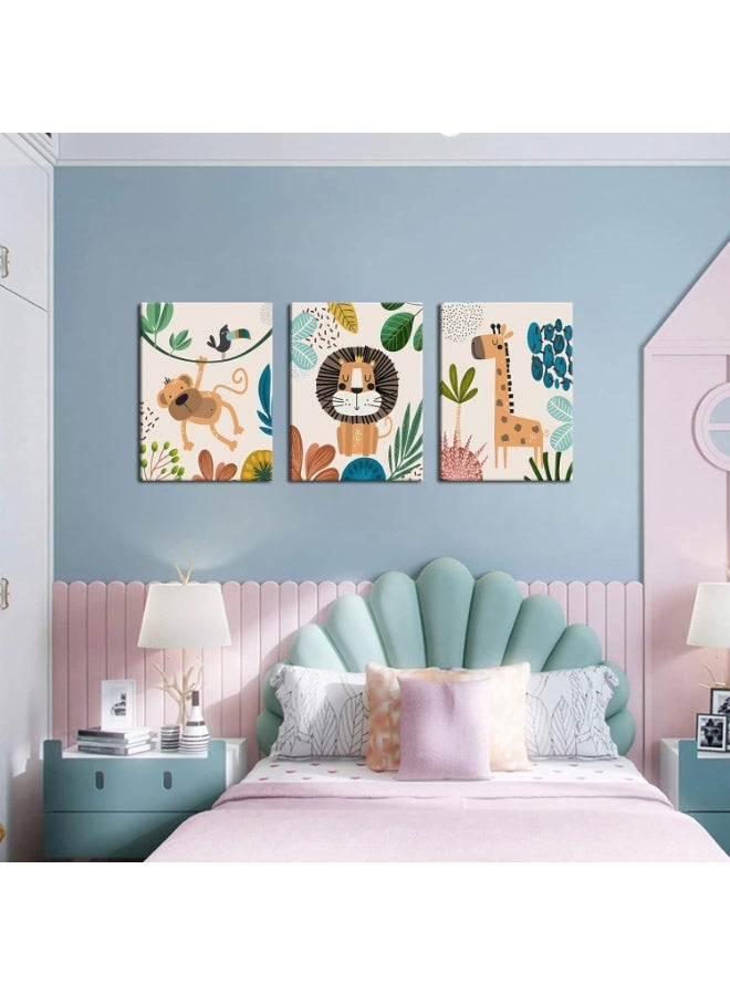 Mawan Children's wall art set, 3 pieces, 30x40 cm each - 30 mm thick - Digital printing with UV coating - Self-adhesive, easy to install - Safe materials - Image 2
