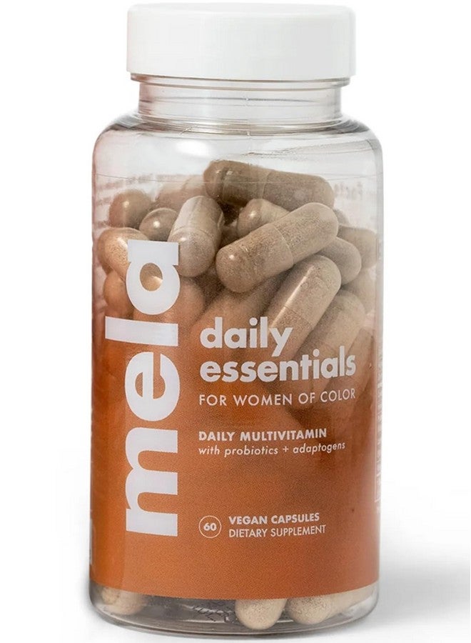 Mela Daily Essentials Multivitamin for Melanated Women - High-Dose Vitamin D3 and B12, Probiotics, Lion's Mane, Ceylon Cinnamon - Vegan, Gluten Free, Non-GMO, 30 Day Supply (60 Capsules) - Image 1