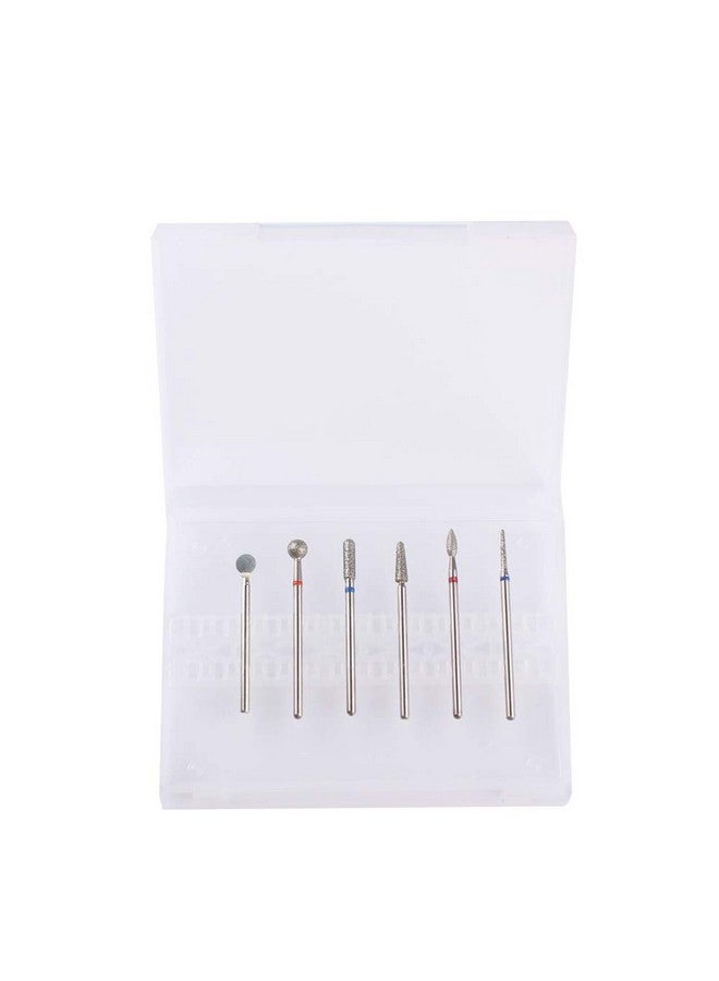 MZCMSL Russian Cuticle Drill Bit Set With Case,6Pcs Cuticle Remover Bits (Needle,Ball,Flame,Cylinder,Tapered),Diamond Nail Bit Stone Bit - Image 2