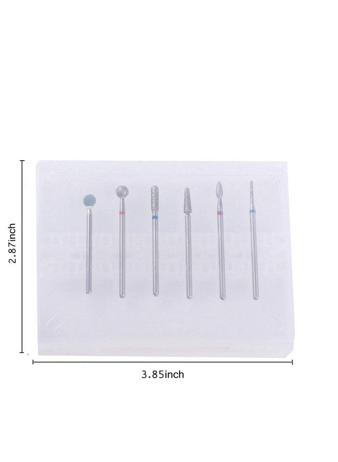 MZCMSL Russian Cuticle Drill Bit Set With Case,6Pcs Cuticle Remover Bits (Needle,Ball,Flame,Cylinder,Tapered),Diamond Nail Bit Stone Bit - Image 4
