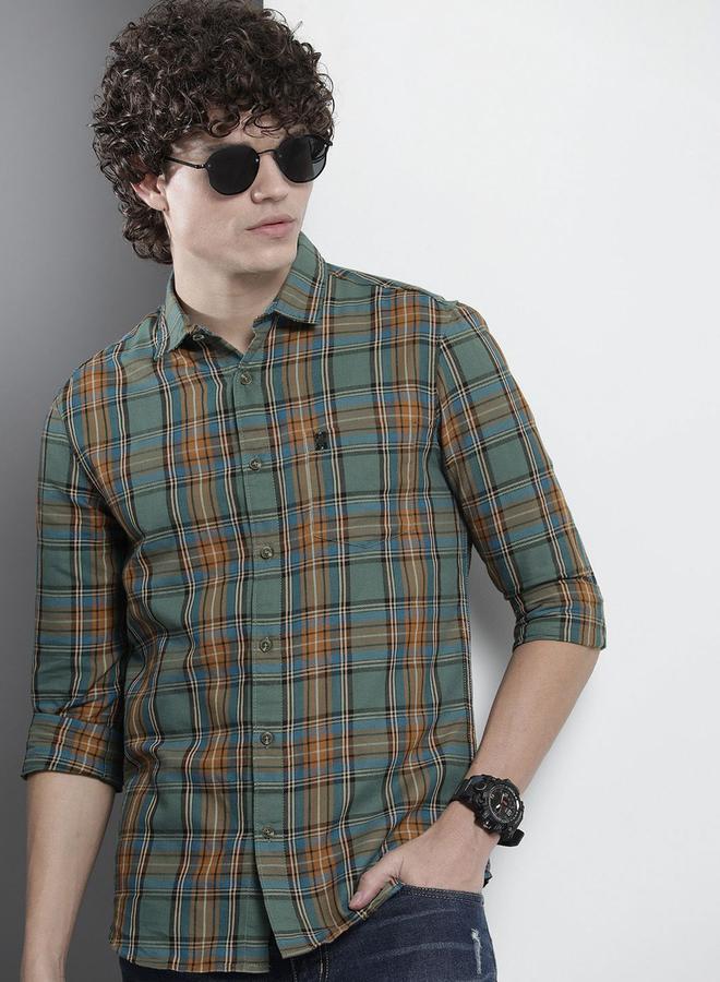 The Indian Garage Co Green Checked Regular Fit Shirt - Image 1
