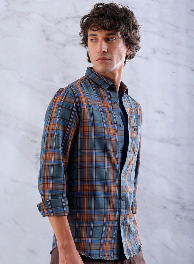 The Indian Garage Co Green Checked Regular Fit Shirt - Image 2
