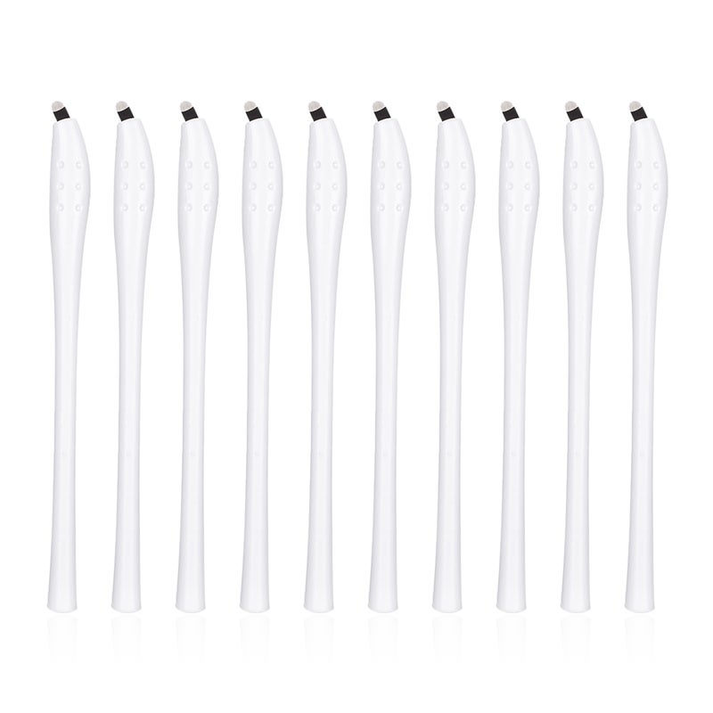10pcs Eyebrow Tattoo Pens Tattoo Needles Microblading Pen Disposable Eyebrow Pen with 18U Microblading Needles Manual Tattoo Supplies Permanent Makeup Needles for Eyebrow & Lips - Image 1