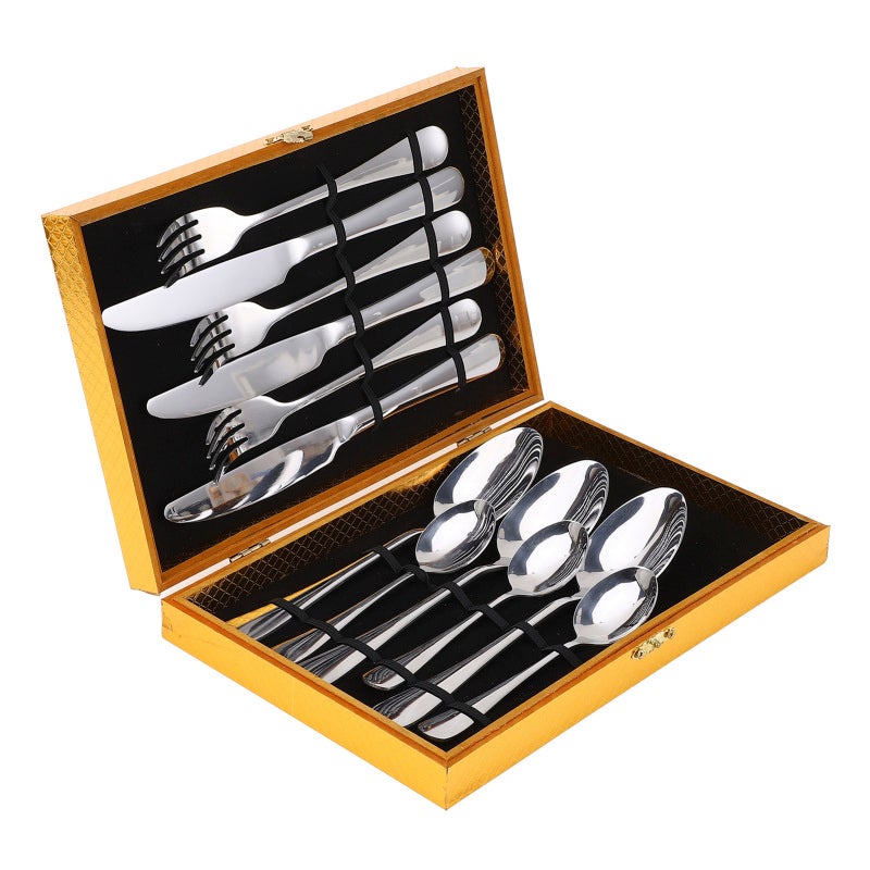 304 Stainless Steel Cutlery Set: Frosted Handle, Smooth Burr-Free Edges - Dishwasher Safe Dinnerware Set for Home Kitchen, Hotel Restaurant, Daily Use & Gift-Giving - Image 4