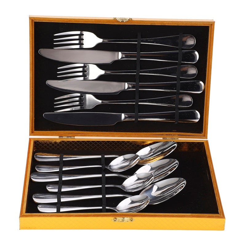 304 Stainless Steel Cutlery Set: Frosted Handle, Smooth Burr-Free Edges - Dishwasher Safe Dinnerware Set for Home Kitchen, Hotel Restaurant, Daily Use & Gift-Giving - Image 3