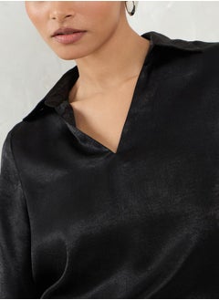 Femmella Self Design Satin Top and Skirt Co-Ords by Styli  - Image 4