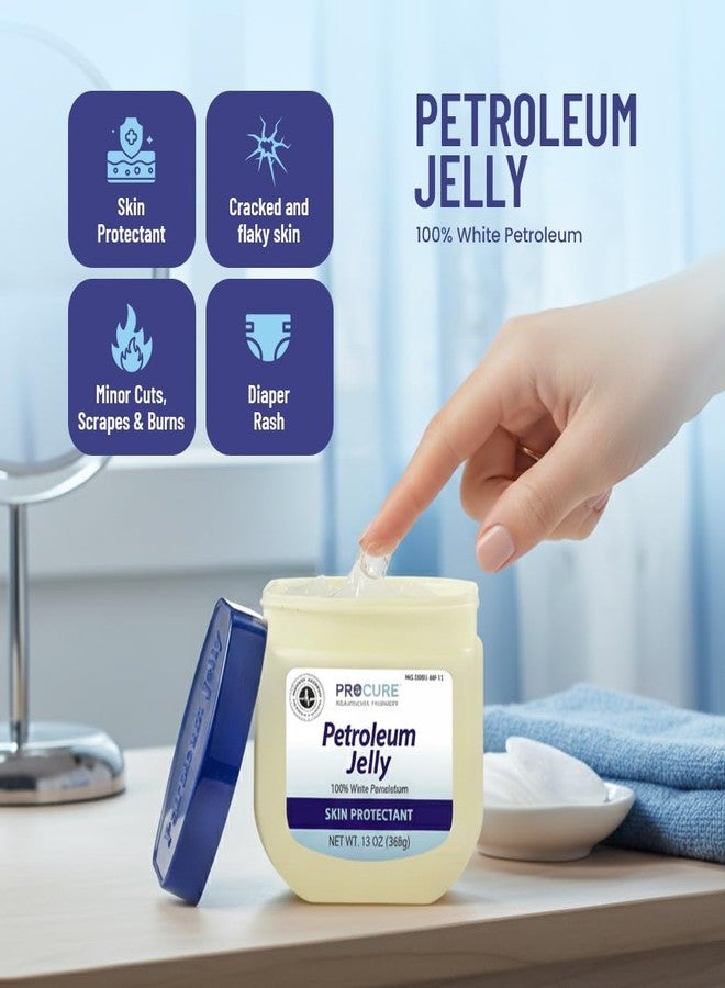 PROcure Petroleum Jelly 13 oz Jar Advanced Skin Protectant, Moisture Barrier Ointment for Dry, Chapped or Cracked Skin, Lips, Face, Hands, Minor Cuts & Burns, Dry Cuticles, Heels, Scrapes & Diaper Rash - Image 2