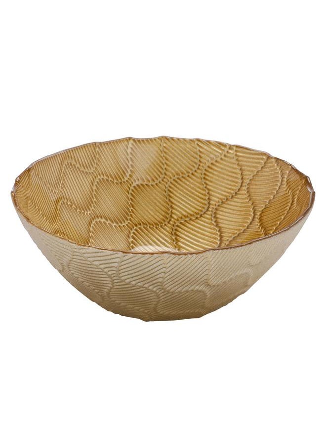 Alsaif Glass Serving Bowl 15X15X6 Cm Gold  - Image 1